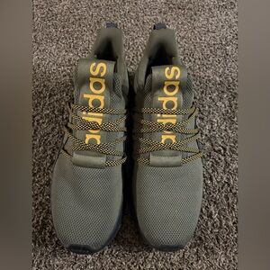 Adidas Men's Olive and Yellow Sneakers